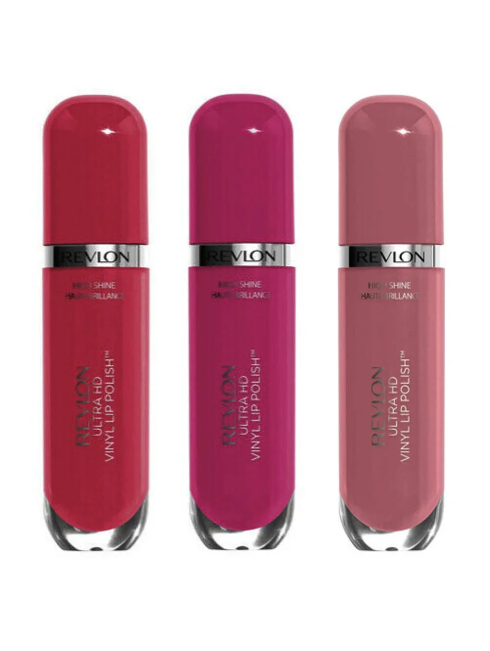 3-Pack NEW Revlon Ultra HD Vinyl Lip Polish Rule World Cherry Top Birthday Suit